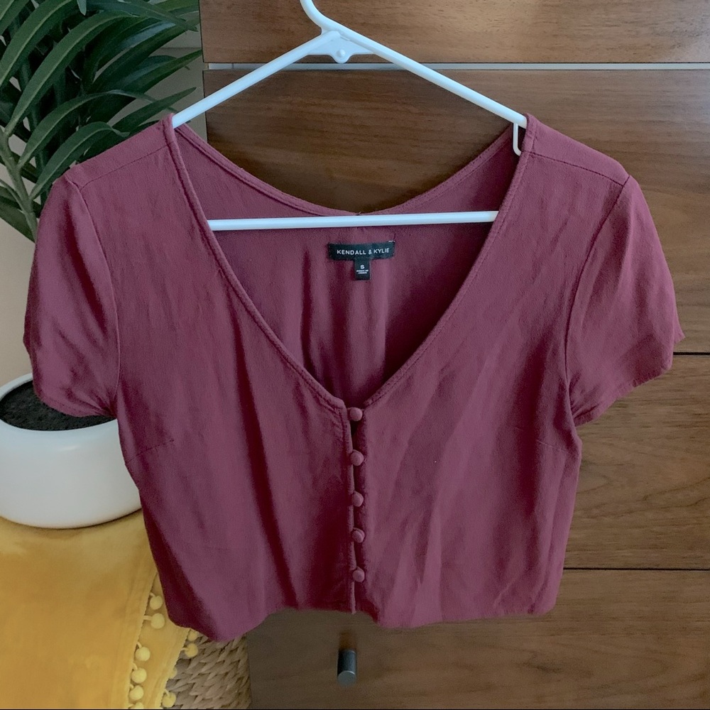 Cropped button shirt